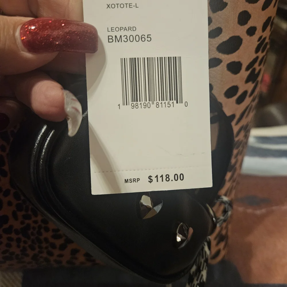 Betsey Johnson Leopard Print Tote with Black Details - Picture 8 of 8
